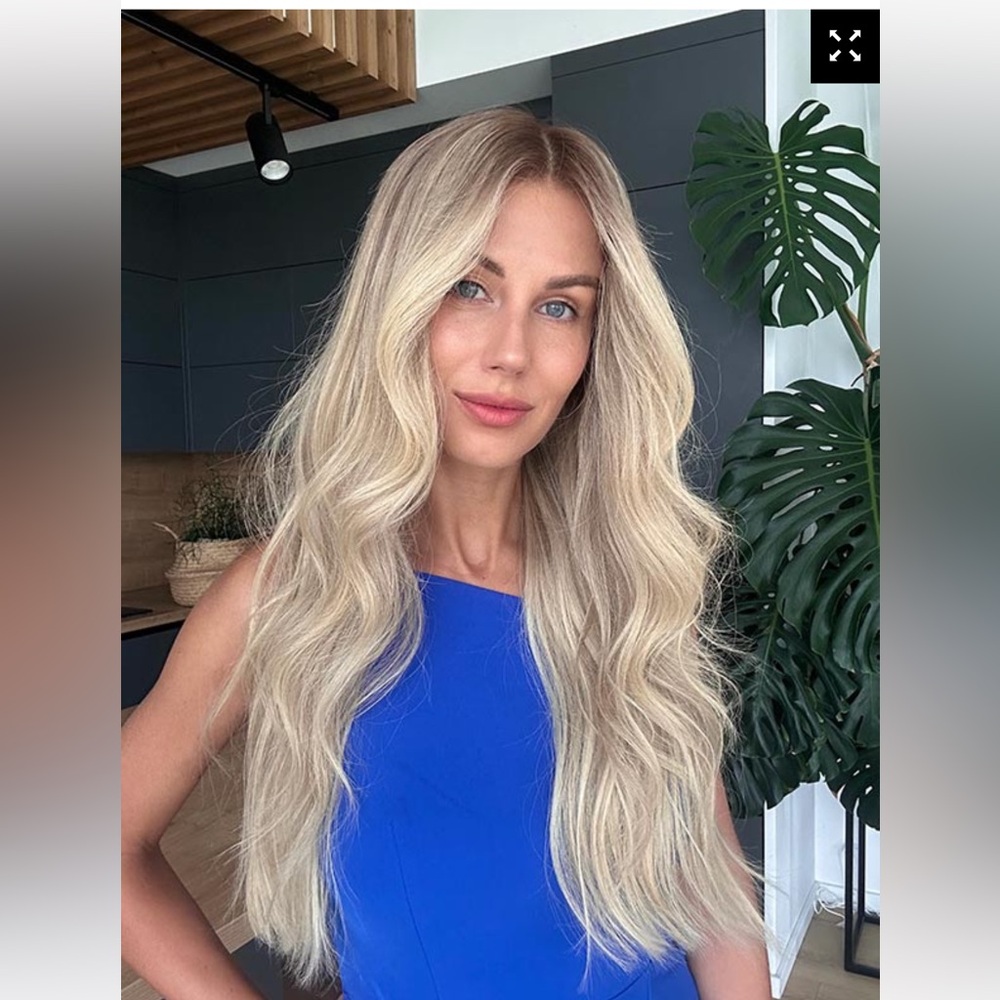Hairalicious Extra Thin Hairline Khloe Kardashian Balayage Neutral Rooted Blonde